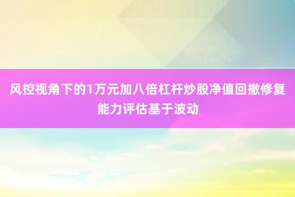 风控视角下的1万元加八倍杠杆炒股净值回撤修复能力评估基于波动
