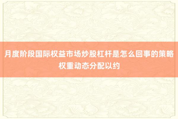 月度阶段国际权益市场炒股杠杆是怎么回事的策略权重动态分配以约