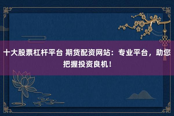 十大股票杠杆平台 期货配资网站：专业平台，助您把握投资良机！